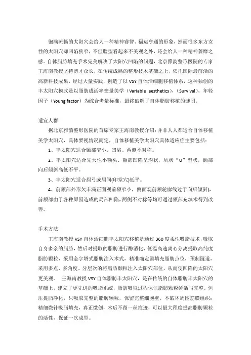 王海南教授论述自体脂肪丰太阳穴