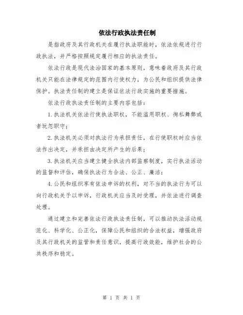 依法行政执法责任制