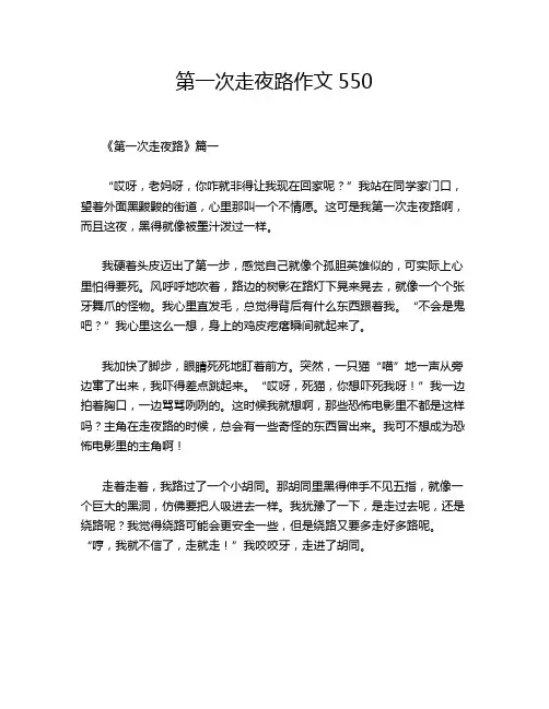 第一次走夜路作文550