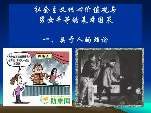 社会主义核心价值观与男女平等的基本国策 PPT课件