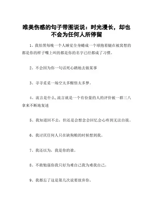 唯美伤感的句子带图说说：时光漫长,却也不会为任何人所停留