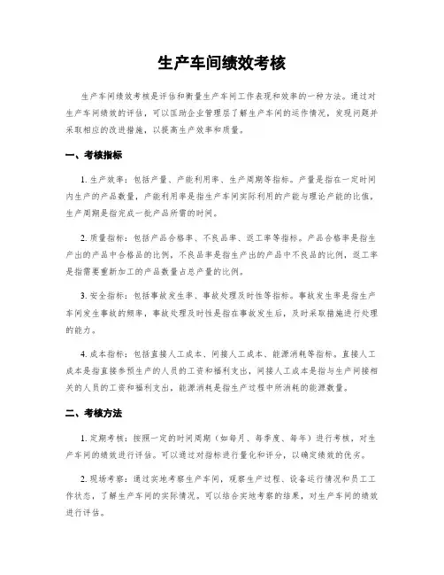 生产车间绩效考核