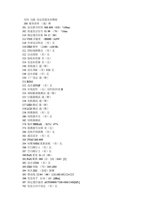 松下KX-F828CN维修代码清单