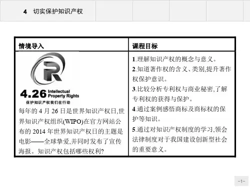 精品人教版思政选修五2.4切实保护知识产权ppt课件可编辑