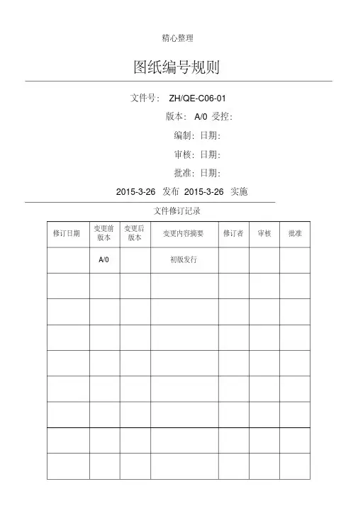图纸编号规则（可编辑）