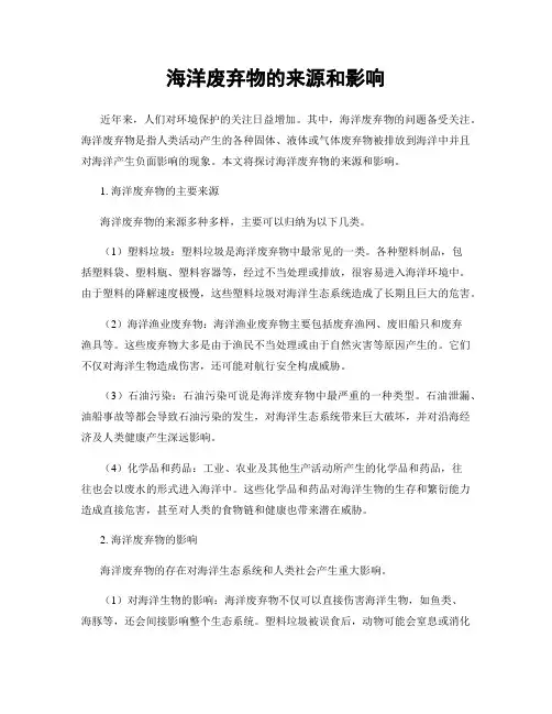 海洋废弃物的来源和影响