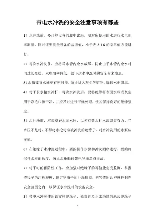 带电水冲洗的安全注意事项有哪些