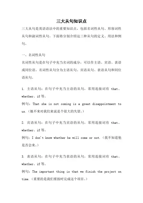 三大从句知识点