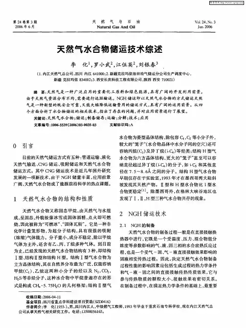 天然气水合物储运技术综述