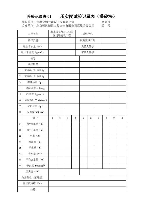 检验记录表