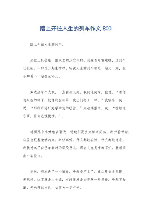 踏上开往人生的列车作文800
