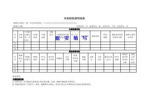 《车船税税源明细表》(样表)