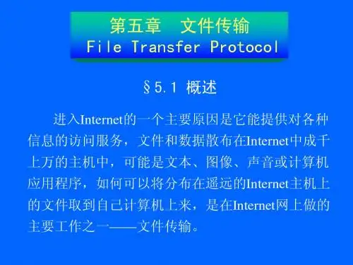INTERNET计算机网络技术及应用 第五章  文件传输