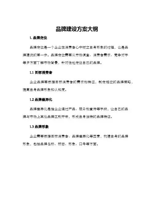 品牌建设方案大纲