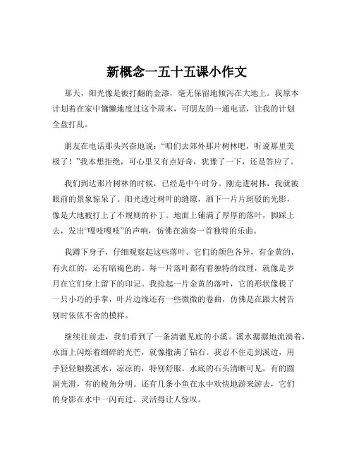 新概念一五十五课小作文