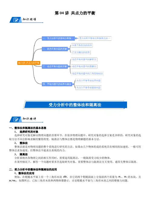 2023届新高考物理重点突破：第04讲 共点力的平衡