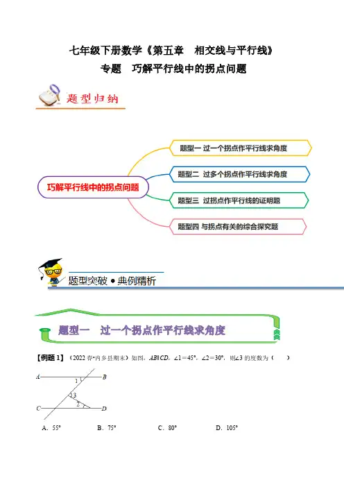 专题：巧解平行线中的拐点问题(解析版)