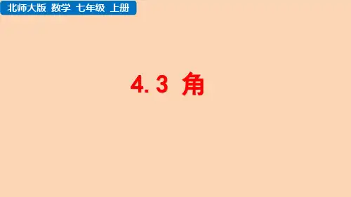 北师大版数学七年级上册第四章 基本平面图形 角