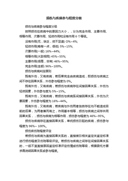 损伤与疾病参与程度分级