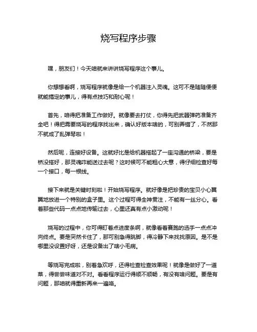 烧写程序步骤
