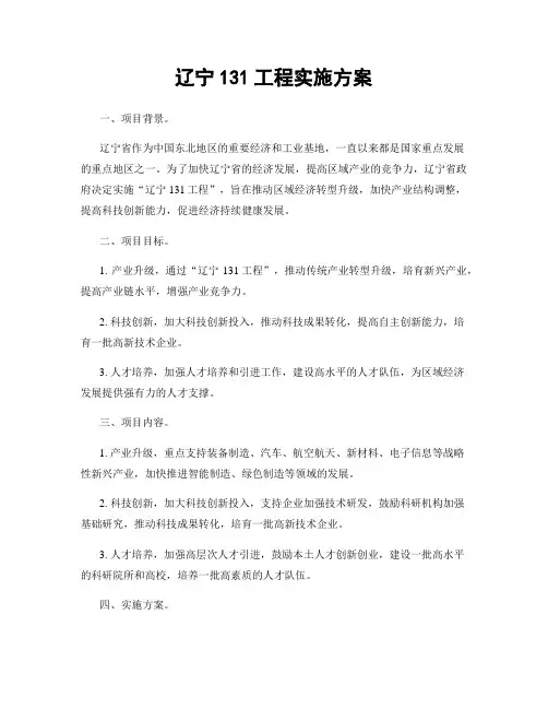 辽宁131工程实施方案