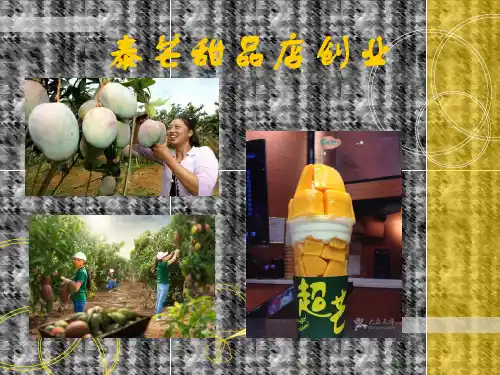 甜品店创业计划书-课件(PPT演示)