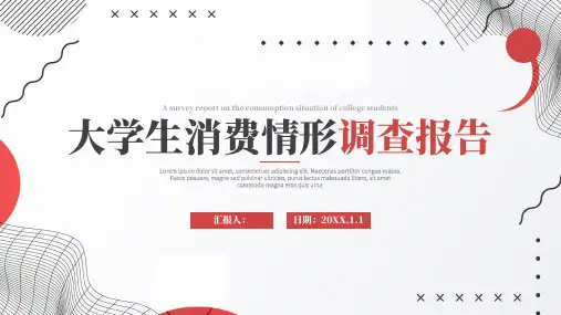 大学生消费情况调查报告问卷调查PPT模板