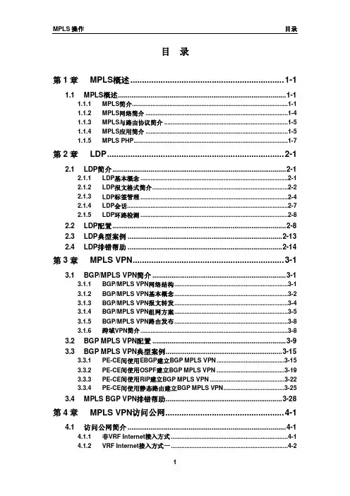 《神州数码_无线控制器AC6028有线功能操作手册》MPLS操作