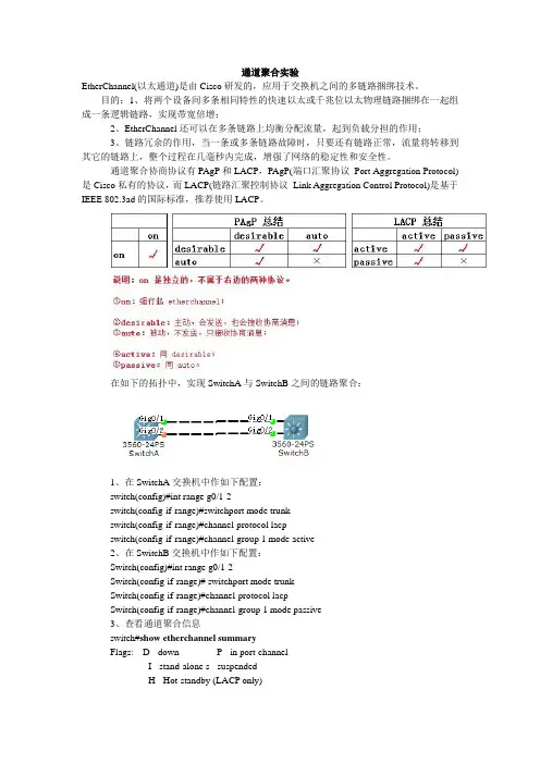 端口聚合实验