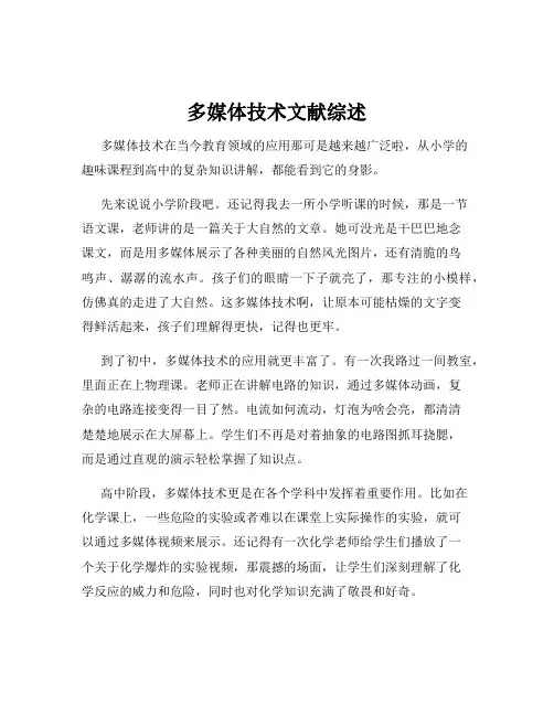 多媒体技术文献综述