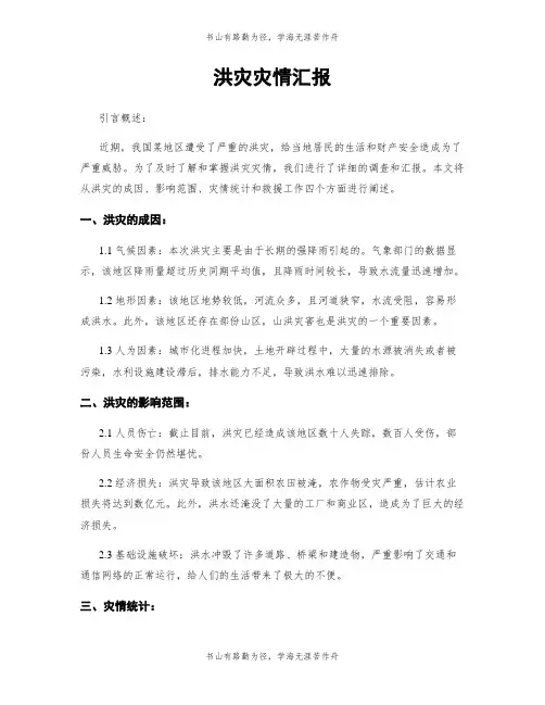 洪灾灾情汇报