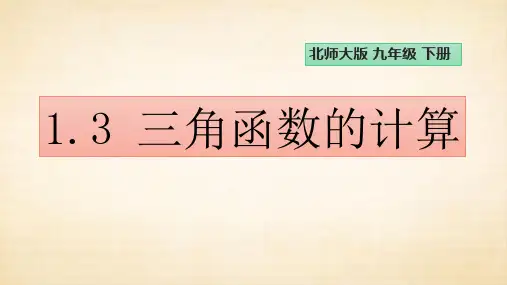 《三角函数的计算》直角三角形的边角关系PPT课件