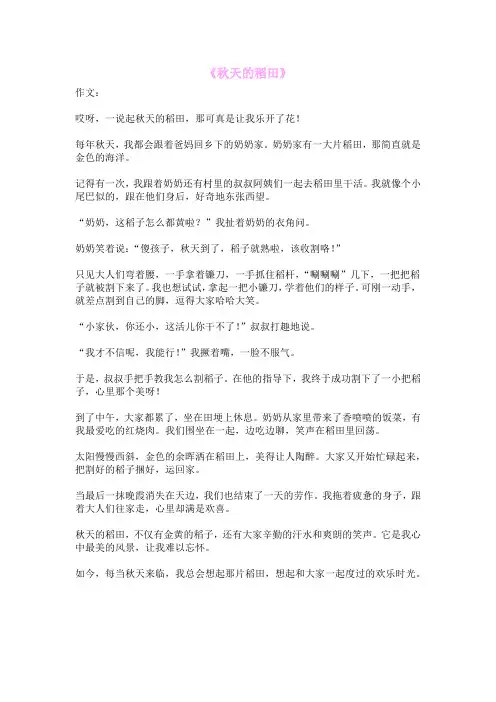 《秋天的稻田》