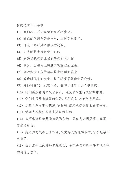似的造句子三年级