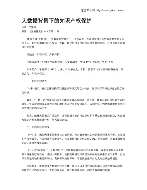 大数据背景下的知识产权保护