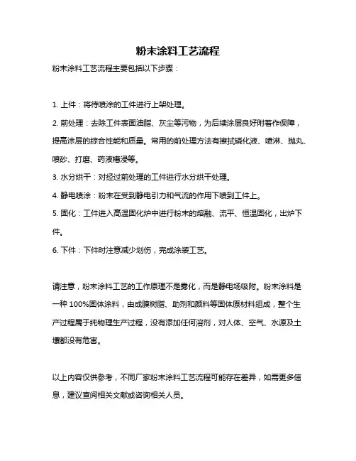 粉末涂料工艺流程