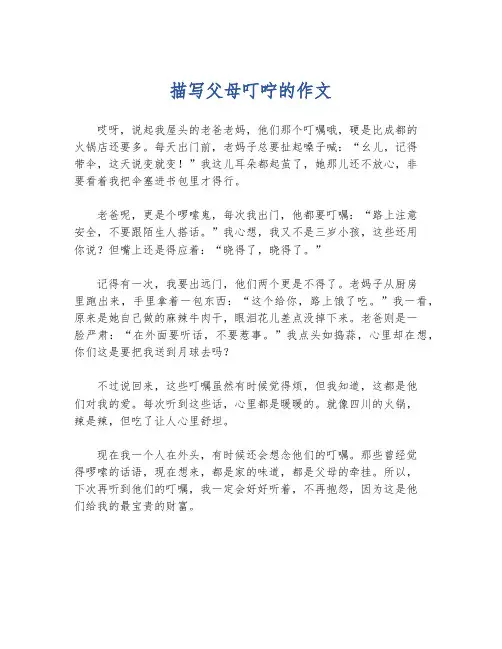 描写父母叮咛的作文