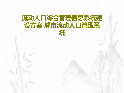 流动人口综合管理信息系统建设方案 城市流动人口管理系统41页PPT