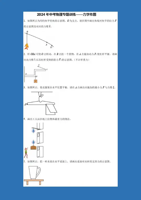 2024年中考物理专题训练——力学作图 初三物理