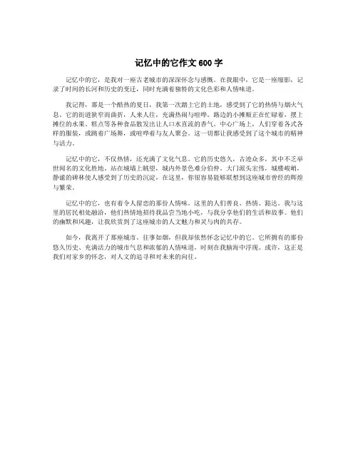 记忆中的它作文600字
