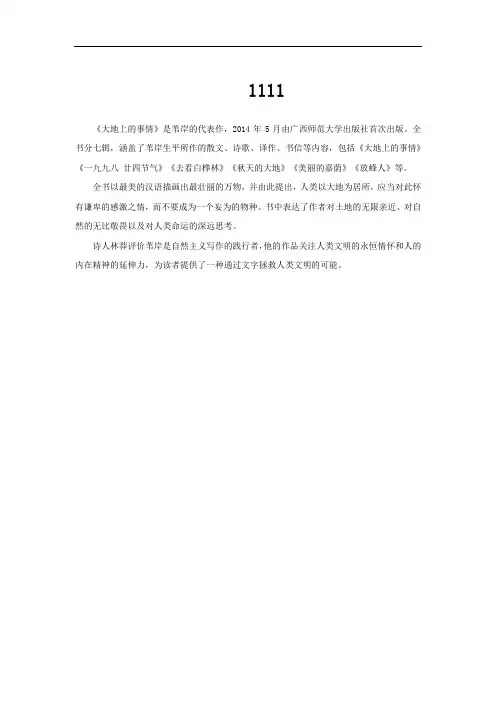 苇岸大地上的事情主要内容