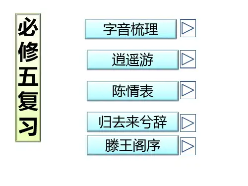 5人教版高中语文必修5复习