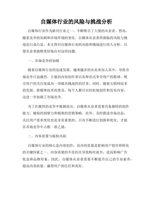 自媒体行业的风险与挑战分析