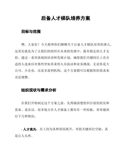 后备人才梯队培养方案