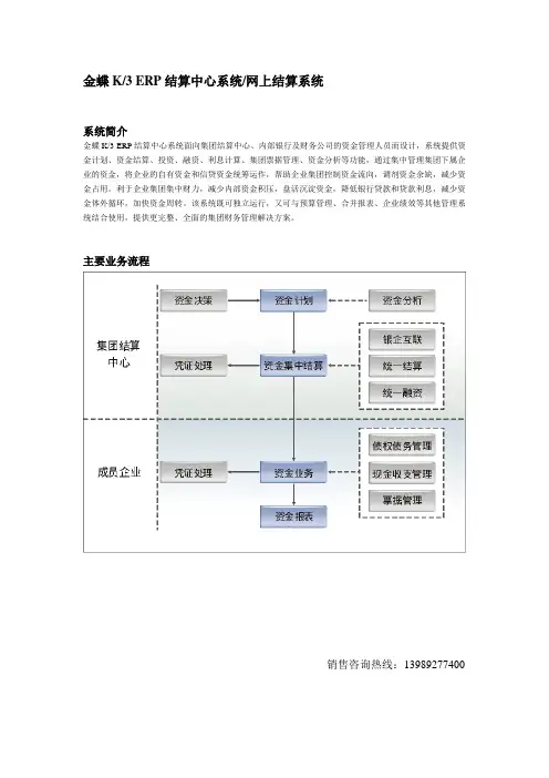 (完整word版)金蝶K3ERP财务系统模块介绍--结算中心系统(word文档良心出品)