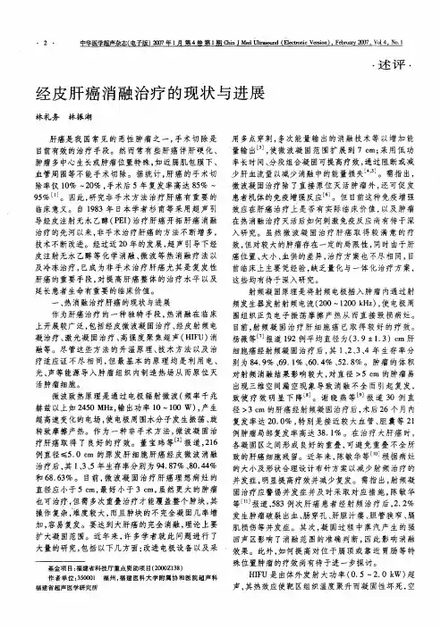 经皮肝癌消融治疗的现状与进展
