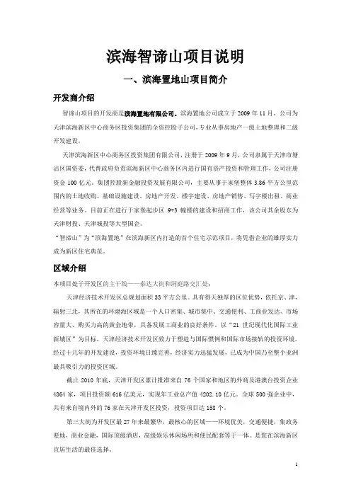 滨海智谛山楼盘说明