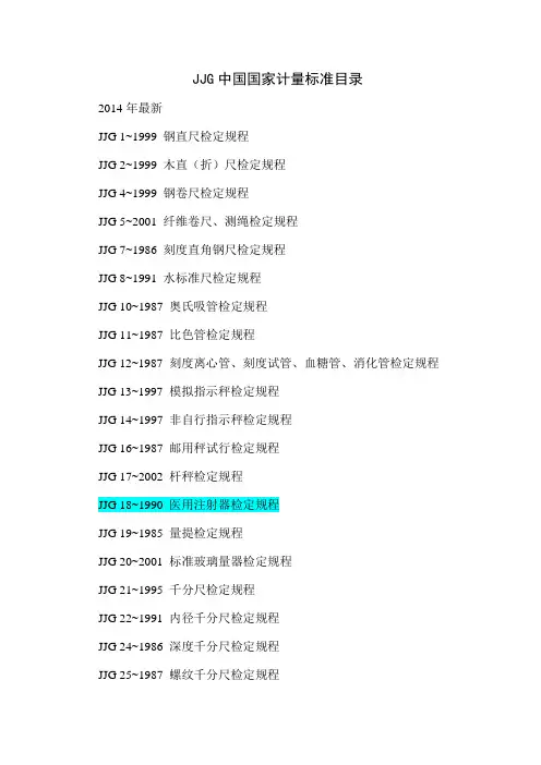 (2014_年最新最全的)国家计量检定规程目录_JJGDOC