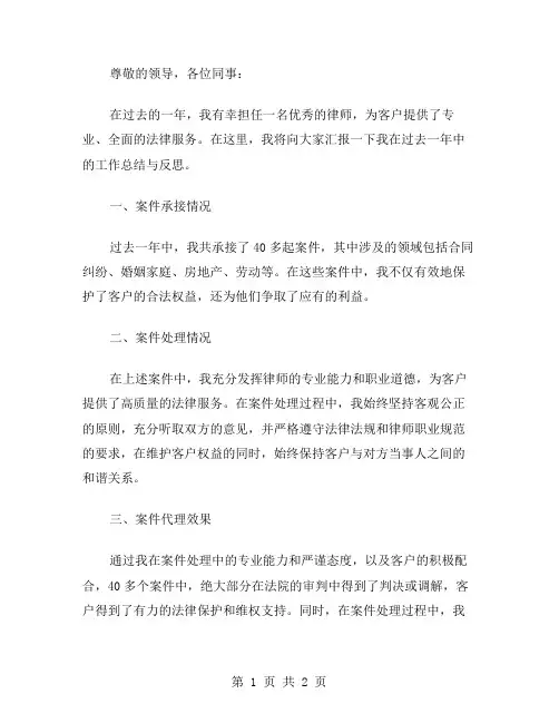 律师年度工作总结范文