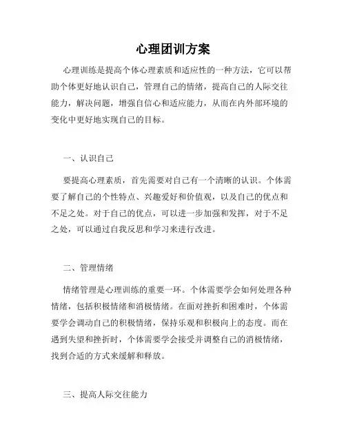 心理团训方案
